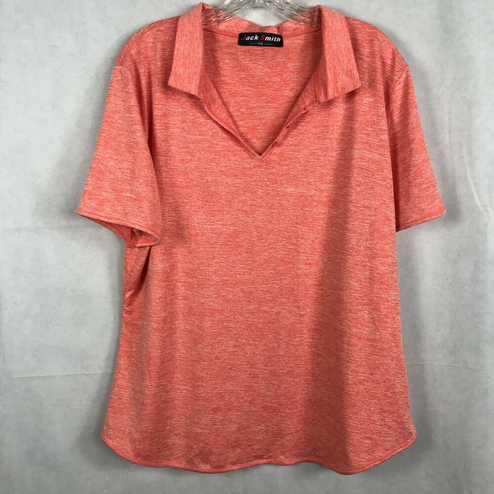 Jack Smith Shirt Mens Sz 2XL Heather Orange Stretch‎ Short Sleeve Polo